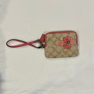 Coach floral wristlet